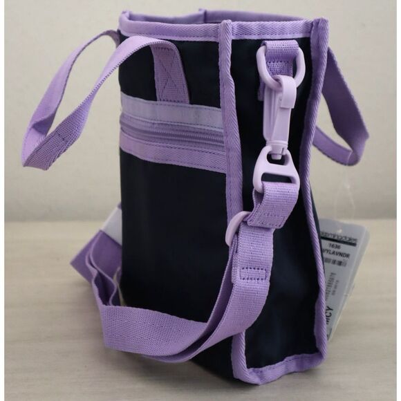 LeSportsac 1636 Women's Navy Blue/Lavender Top Mini North/South Tote Bag - Picture 4 of 13